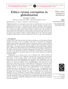Ethics versus corruption in globalization