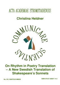 Christina Heldner On Rhythm in Poetry Translation