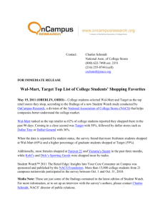 Wal-Mart, Target Top List of College Students' Shopping Favorites