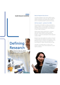 Defining Research - Health Research Authority