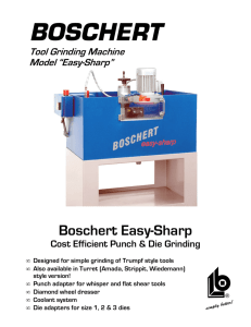 BOSCHERT Easy-Sharp Tool Grinding Machine