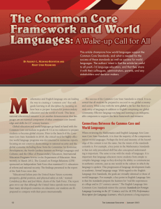 The Common Core Framework and World Languages