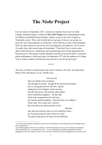 The Niobe Project - lost greek plays
