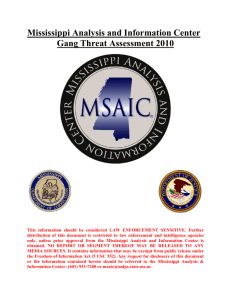 Mississippi Analysis and Information Center Gang Threat