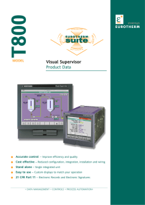 T800 Visual Supervisor Product Data