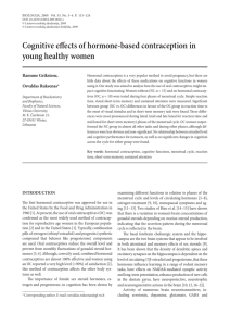 Cognitive effects of hormone-based contraception in young healthy
