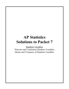 AP Statistics Solutions to Packet 7