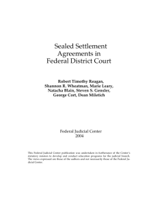 Sealed Settlement Agreements in Federal District Court
