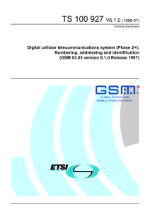 TS 100 927 - V06.01.00 - Digital cellular telecommunications