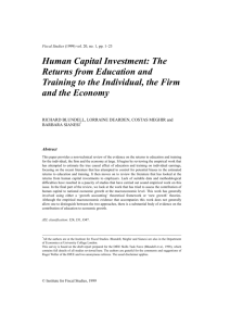Human capital investment - Institute for Fiscal Studies