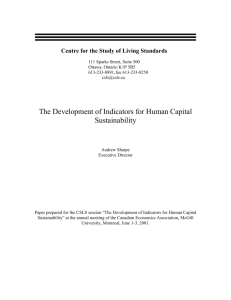 The Development of Indicators for Human Capital Sustainability