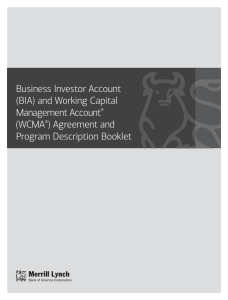 Business Investor Account (BIA) and Working Capital Management