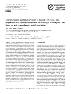 Micrometeorological measurement of hexachlorobenzene and
