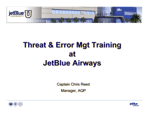 Threat & Error Mgt Training at JetBlue Airways