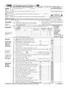 2006 Form 1040 - Tax History Project
