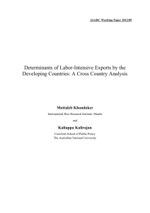 Determinants of Labor-Intensive Exports by the Developing Countries