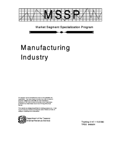 Manufacturing Industry - Uncle Fed's Tax*Board