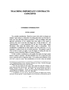Consider Consideration - Institute for Law Teaching and Learning