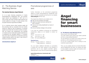 Angel financing for smart businesses