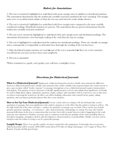 Rubric for Annotations Directions for Dialectical Journals