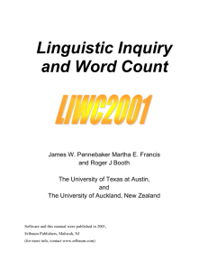 Linguistic Inquiry and Word Count