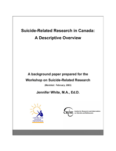 Suicide-Related Research in Canada A Descriptive Overview ( PDF