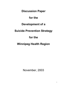 Suicide Prevention Strategy Paper