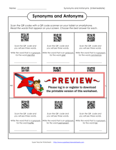 Synonyms and Antonyms - Super Teacher Worksheets