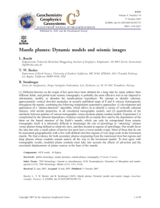 Mantle plumes: Dynamic models and seismic images