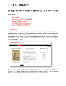 Independent Voices Newsletter August 2015