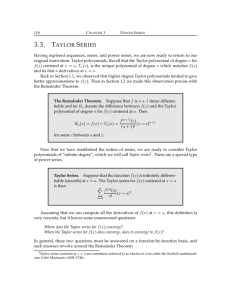 3.3. TAYLOR SERIES