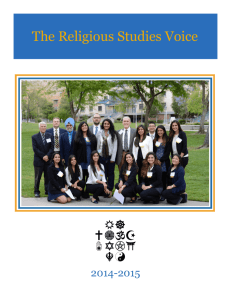 The Religious Studies Voice - Department of Religious Studies