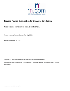 Focused Physical Examination for the Acute Care Setting