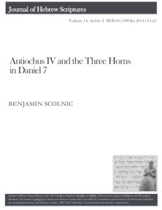 Antiochus IV and the Three Horns in Daniel 7