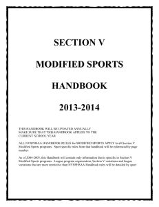 section v modified sports handbook 2013-2014