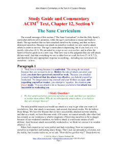 Study Guide and Commentary ACIM Text, Chapter 12, Section V