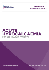 acute hypocalcaemia - Society for Endocrinology