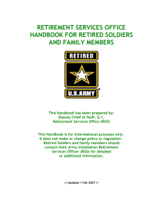 retirement services office handbook for retired soldiers