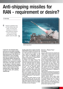 Anti-shipping missiles for RAN - requirement or desire?