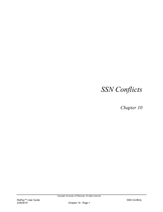 Resolving SSN Conflicts - University of Pittsburgh