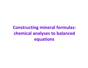 Constructing mineral formulas: g chemical analyses to balanced ti