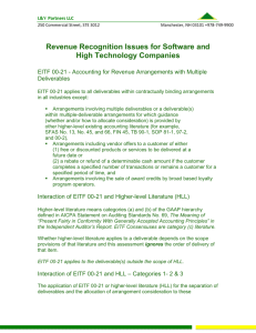 Revenue Recognition Issues for Software and