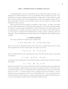 Part 1: Introduction To Tensor Calculus