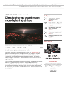 Climate change could mean more lightning strikes