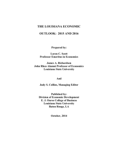 Louisiana Economic Outlook 2015-2016