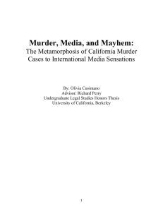 Murder, Media, and Mayhem - Legal Studies