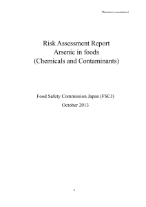 Risk Assessment Report Arsenic in foods (Chemicals and