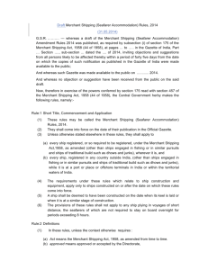 Draft Merchant Shipping (Seafarer Accommodation) Rules, 2014