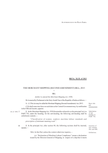 the merchant shipping (second amendment) bill, 2013