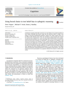 Using forced choice to test belief bias in syllogistic